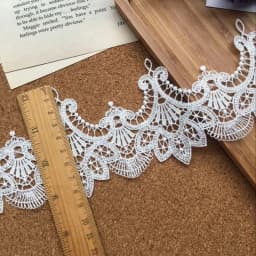 Exquisite 8.5CM Wide White Water Soluble Tulle Lace Embroidered Ribbons Collar Applique Trim Curtains Dress DIY Sewing Supplies
