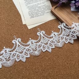 Exquisite 8.5CM Wide White Water Soluble Tulle Lace Embroidered Ribbons Collar Applique Trim Curtains Dress DIY Sewing Supplies
