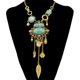 Bohemian Collier Femme Tassel Maxi Coin Neck Chain Turkish Green Stone Pendant Women Bib Collar Statement Necklac Gypsy Jewelry