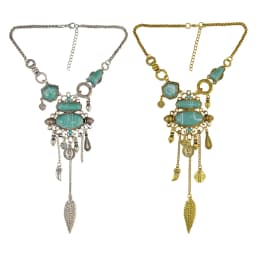 Bohemian Collier Femme Tassel Maxi Coin Neck Chain Turkish Green Stone Pendant Women Bib Collar Statement Necklac Gypsy Jewelry