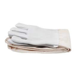 1 pair Beekeeping gloves Protective Sleeves breathable yellow mesh white sheepskin and cloth for Apiculture beekeeping gloves