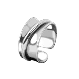 925 Sterling Silver rings for women wide smooth round Simple Minimalist Open Adjustable Finger Rings Fashion Band Female Bijoux