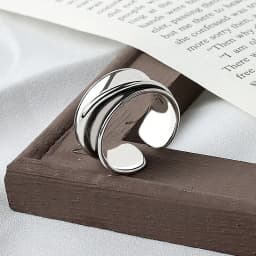 925 Sterling Silver rings for women wide smooth round Simple Minimalist Open Adjustable Finger Rings Fashion Band Female Bijoux