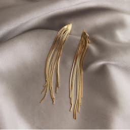 Vintage Long Metal Chain Tassel Clip on Earrings 2023 Bohemian Geometric Without Piercing Ear Clips for Women Party Jewelry Gift