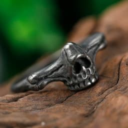 Aesthetic Gothic Vintage 316L Stainless Steel Cool Skull Men's Finger-Ring Punk Rock Bearded Biker Jewelry Christmas Accessories