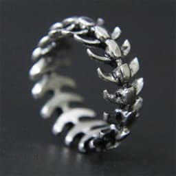Fashion popular creative rock hip hop retro simple fish bone men and women universal ring birthday gift party jewelry wholesale