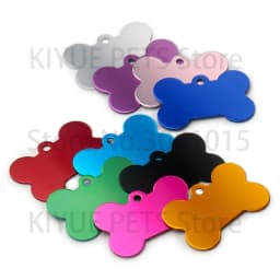 Wholesale 20 pcs Dog ID Tag Pet Bone Tags Nameplate Personalized Dog Puppy Tags Customized Dog Pet Name Phone Address No. Tag