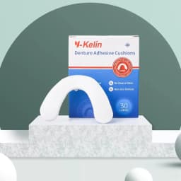 Y-Kelin Denture Adhesive Cushion (Upper) 30 Pads + (Lower) Reinforced Bonding for with Sensitive Gums