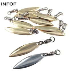 20pieces Willowleaf Spinner blades+ Ball Bearing Swivels with Split Rings Trolling Fishing Lures Accessories Spinnerbaits