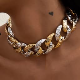 Punk Exaggerated Large CCB Chain Necklace Women Retro Gothic Steam Chunky Thick Clavicle Necklaces Fashion Glamour Girl Jewelry