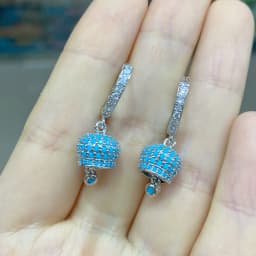 HECHENG ,1 pair ,Small Bell Eariings,Bell shaped Jewelry,for Women Jingle Bell Earrings ,Rhinestone Gifts
