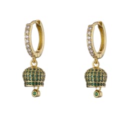 HECHENG ,1 pair ,Small Bell Eariings,Bell shaped Jewelry,for Women Jingle Bell Earrings ,Rhinestone Gifts