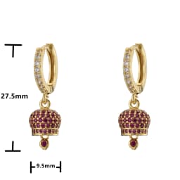 HECHENG ,1 pair ,Small Bell Eariings,Bell shaped Jewelry,for Women Jingle Bell Earrings ,Rhinestone Gifts