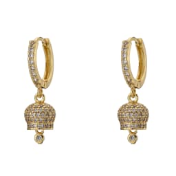 HECHENG ,1 pair ,Small Bell Eariings,Bell shaped Jewelry,for Women Jingle Bell Earrings ,Rhinestone Gifts