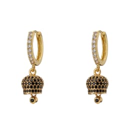 HECHENG ,1 pair ,Small Bell Eariings,Bell shaped Jewelry,for Women Jingle Bell Earrings ,Rhinestone Gifts