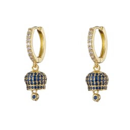 HECHENG ,1 pair ,Small Bell Eariings,Bell shaped Jewelry,for Women Jingle Bell Earrings ,Rhinestone Gifts