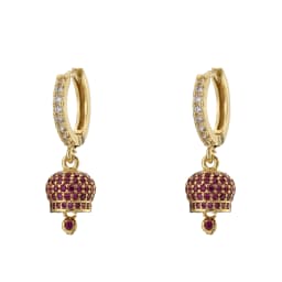 HECHENG ,1 pair ,Small Bell Eariings,Bell shaped Jewelry,for Women Jingle Bell Earrings ,Rhinestone Gifts