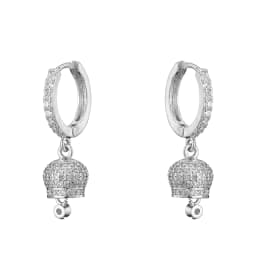 HECHENG ,1 pair ,Small Bell Eariings,Bell shaped Jewelry,for Women Jingle Bell Earrings ,Rhinestone Gifts