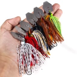 1pcs Fishing Lure 100mm 11g Blade Metal Bait With Rubber Skirt Artificial Wobbler Buzzbait Jigging Lure Spinner Spoon For Pike