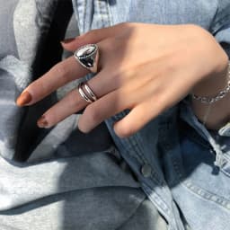 QMCOCO Silver Color Oval Shaped Wide Rings Minimalist Double Layer Line Ring For Women Daily Jewelry Finger Accessories
