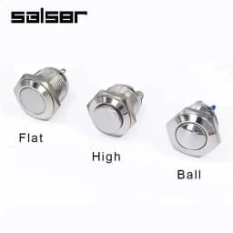 16mm Momentary Reset Metal Push Button Switch IP65 Waterproof Copper 1NO High/Flat/Shape Screw Pin Foot Round Doorbell DIY