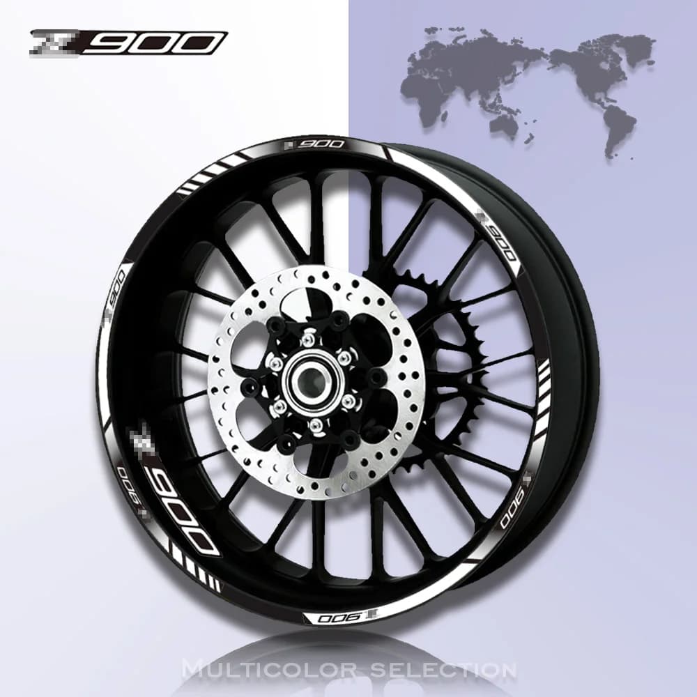 12 X Thick Edge Outer Rim Sticker Stripe Wheel Decals for kawasaki Z900 Z 900