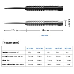CyeeLife 21 23g 26 28 30 Grams Tungsten 90% Steel Dart Barrels 3pcs For Metal tip Dartboard No Accessories
