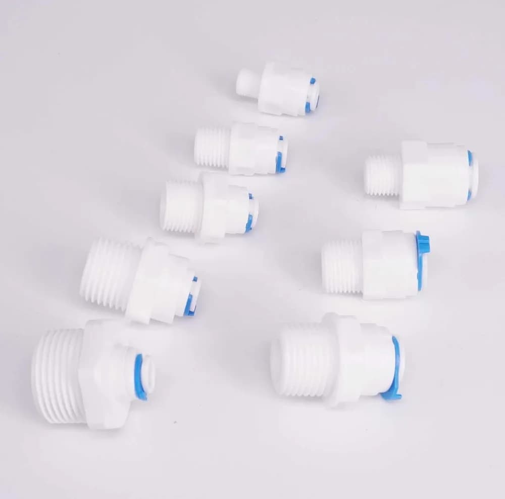 Fit Tube OD 1/4" 3/8" -1/8" 1/4" 3/8" 1/2" 3/4" BSP Male RO Water Connector Fitting Aquarium Reverse Osmosis Drinking Dispenser