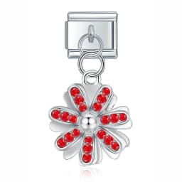 Hapiship Original Daisy Fashion Flower Dazzling CZ Italian Links Charm Fit 9mm Stainless Steel Bracelet Jewelry DIY Making DJ390