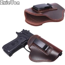 Tactical Left Right Leather Holster for Concealed Carry Airsoft IWB Gun Holsters for 17 19 9mm Hunting Universal Leather Case