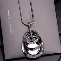 Fashion Gold Color Crystal Geometric Long Chain Necklace & Pendants for Women