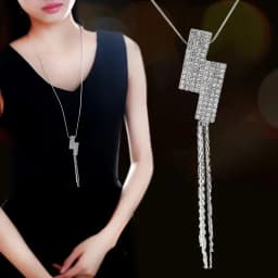 Fashion Gold Color Crystal Geometric Long Chain Necklace & Pendants for Women