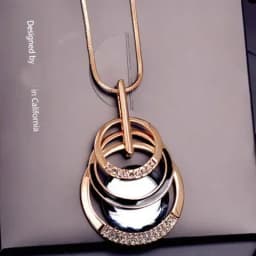 Fashion Gold Color Crystal Geometric Long Chain Necklace & Pendants for Women