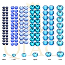 SS6-SS30 Non Hotfix Rhinestones FlatBack Crystal Glass Blue Color Set Glue On Rhinestone For Nail Phone Art Clothes Decoration