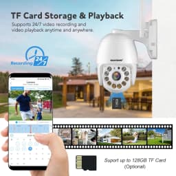 8MP 5MP 2K Wifi Surveillance Camera Outdoor AI Human Detection Color Night Vision 4X Digital Zoom PTZ Mini IP Security Camera