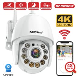 8MP 5MP 2K Wifi Surveillance Camera Outdoor AI Human Detection Color Night Vision 4X Digital Zoom PTZ Mini IP Security Camera