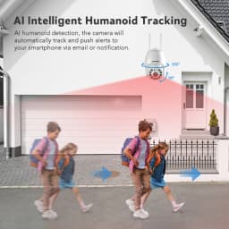 8MP 5MP 2K Wifi Surveillance Camera Outdoor AI Human Detection Color Night Vision 4X Digital Zoom PTZ Mini IP Security Camera