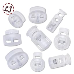 New 10pcs Cord Lock Plastic Stopper Cord Ends Toggles Clip Buckle Button Clear Frost Shoelace Sportswear DIY Bag Accessories