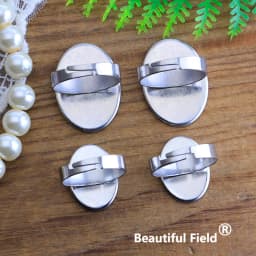 Stainless Steel 12pcs Fit 13x18mm 18x25mm Ring Settings Oval Cabochon Base Cameo Blank Tray Jagged