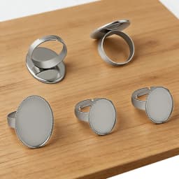 Stainless Steel 12pcs Fit 13x18mm 18x25mm Ring Settings Oval Cabochon Base Cameo Blank Tray Jagged