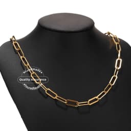 1 Meter Stainless Steel 6.5mm Width Gold Paperclip Chains Flat Oval Cable Chain For DIY Long Necklace Bracelet Making Findings