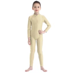 Girls Spandex Long Sleeve Mock Neck Leotard, Ballet Gymnastics Leotards for Kids, Children's Dance Costumes, Dancewear Jumpsuits