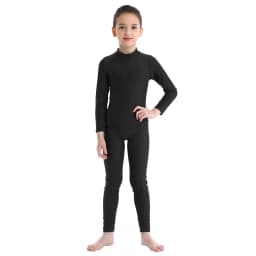 Girls Spandex Long Sleeve Mock Neck Leotard, Ballet Gymnastics Leotards for Kids, Children's Dance Costumes, Dancewear Jumpsuits