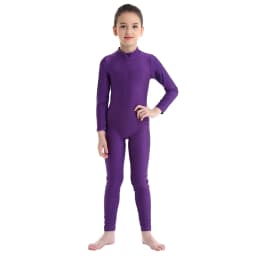 Girls Spandex Long Sleeve Mock Neck Leotard, Ballet Gymnastics Leotards for Kids, Children's Dance Costumes, Dancewear Jumpsuits