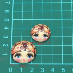 6PCS/lot 6 Style Wear Glasses Beautiful Girl Pattern Round Glass Cabochon 20mm 25mm Dome Flat Back DIY Necklace Jewelry Finding