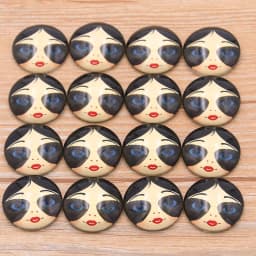 6PCS/lot 6 Style Wear Glasses Beautiful Girl Pattern Round Glass Cabochon 20mm 25mm Dome Flat Back DIY Necklace Jewelry Finding
