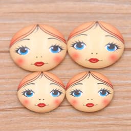 6PCS/lot 6 Style Wear Glasses Beautiful Girl Pattern Round Glass Cabochon 20mm 25mm Dome Flat Back DIY Necklace Jewelry Finding