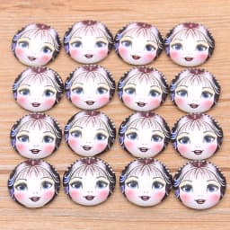 6PCS/lot 6 Style Wear Glasses Beautiful Girl Pattern Round Glass Cabochon 20mm 25mm Dome Flat Back DIY Necklace Jewelry Finding