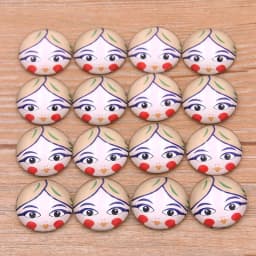 6PCS/lot 6 Style Wear Glasses Beautiful Girl Pattern Round Glass Cabochon 20mm 25mm Dome Flat Back DIY Necklace Jewelry Finding