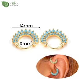 925 Sterling Silver Needle Fashion Turquoise Color Water Drop Pendant Earrings Small Hoop Earrings for Women Luxury Jewelry Gift